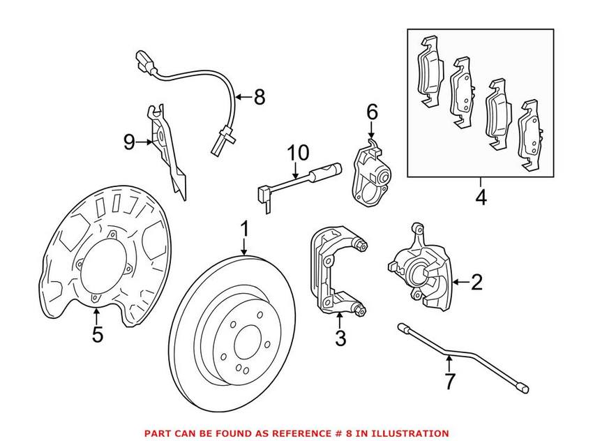 Mercedes ABS Wheel Speed Sensor - Rear 1669054102